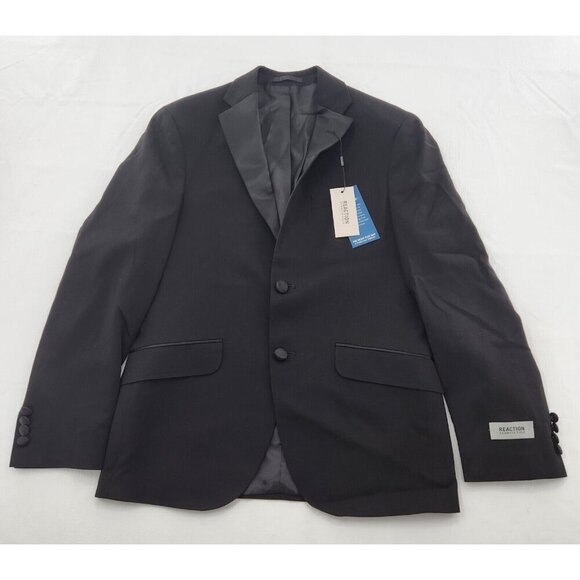 Kenneth Cole Mens Size 36S Short Black Slim Fit Tuxedo Suit Jacket Formal - Picture 1 of 4